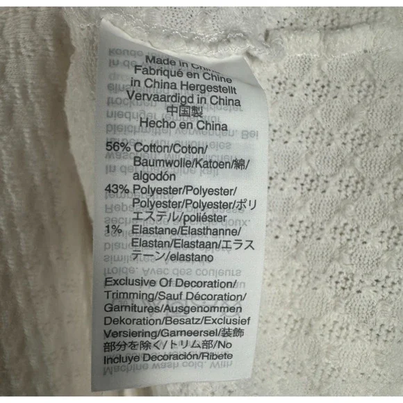 J. Crew Shirt Womens Large White Textured Mock Turtleneck Top - Picture 3 of 4